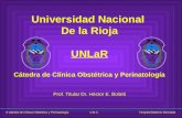 II cátedra de Clinica Obstétrica y Perinatología U.N.C. Hospital Materno Neonatal Universidad Nacional De la Rioja UNLaR Cátedra de Clínica Obstétrica.