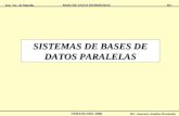 Inst. Tec. de Morelia ISC BASES DE DATOS DISTRIBUIDAS VERANO DEL 2006 MC. Anastacio Antolino Hernández SISTEMAS DE BASES DE DATOS PARALELAS.