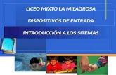 Company LOGO LICEO MIXTO LA MILAGROSA DISPOSITIVOS DE ENTRADA INTRODUCCIÓN A LOS SITEMAS.