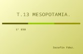 Serafín Fdez. T.13 MESOPOTAMIA. 1º ESO. Apareció hace más de 5.000 años en Mesopotamia. Para los historiadores supone el nacimiento de la Historia. 1.APARICIÓN.