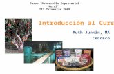 Introducción al Curso Ruth Junkin, MA CeCoEco Curso “Desarrollo Empresarial Rural" III Trimestre 2009.