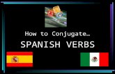 How to Conjugate… SPANISH VERBS First, lets review the subject pronouns. yoIyo tú youtú usted youusted él heél ella sheella SingularPlural Person 1 st.
