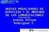 NUEVAS MODALIDADES DE SERVICIOS Y EL MERCADO DE LAS COMUNICACIONES Presentación: Andrés Felipe Rodríguez C.