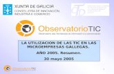 1 LA UTILIZACION DE LAS TIC EN LAS MICROEMPRESAS GALLEGAS. AÑO 2005. Resumen. 30 mayo 2005.