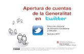 Apertura de cuentas de la Generalitat en Twitter