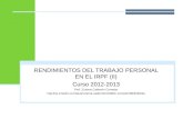 Rendimientos del Trabajo Personal, IRPF, ESpaña, 2012