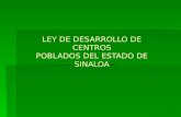 Ley de Desarrollo de Centros Poblados Del Estado de Sinaloa