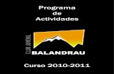 Folleto de Actividades del Club Balandrau 2010-11