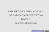 Apuntes de Legislación y Organización Deportiva. Nivel 1