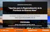 Programa Seminario Aportes para la Regionalización de la Provincia de Buenos Aires