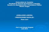 Legislación Laboral (Tema: Prestaciones Sociales Parte I de II)