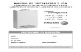 Manual de instalacion y uso del calentador Fagor Mods. FEP-11 FEG-11 MUU-11 FEP-15 FEG-15