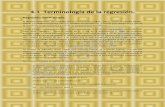 Terminologia de La Regresion, Estimacion de Parametros y Prueba de Hipotesis en La Regresion Lineal Simple.