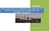 Estudio de la calidad de aire en el barrio Duitama localidad de USME, Bogotá