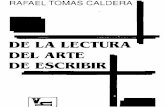 Caldera, Rafael Tomas - De La Lectura Al Arte de Escribir