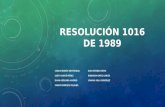 Resolución 1016 de 1989