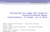 Evaluación de campo del proyecto “Electrificación Rural Fotovoltaica- II Etapa” en el Perú