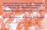 La experiencia de Chile Solidario - El Salvador