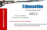 Presupuesto 2012 para Educación