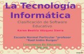 Clasificación de Software Educativo tec. info.  k