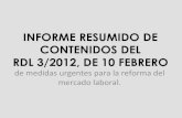 Resumen contenidos RDL 3/2012 de medidas urgentes reforma laboral