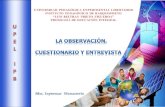 La observación, cuestionario y entrevista