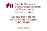 La experiencia de certificación según iso 30301