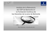Resumen trabajo de investigacion sobre la Formación Continua en la Zona del CEP de Belmonte