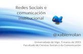 Redes Sociais e comunicación institucional