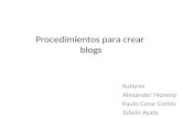 Procedimientos Para Crear Blogs