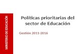 Políticas Priorizadas 2012 - 2016