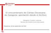 Aportaciones desde el Archivo al 50 aniversario de Cáritas Zaragoza