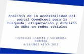 Análisis de la accesibilidad del portal OpenScout para la búsqueda, etiquetación y difusión de OERs en redes sociales