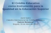 El Crédito Educativo como Instrumento  para la Igualdad en la Educación Superior