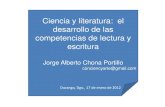 Ciencia y literatura, el desarrollo de las competencias de lectura. dr jorge alberto chona portillo