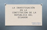 La Investigación en la Legislación Ecuatoriana