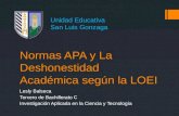 Normas apa y la deshonestidad académica - LESLY BALSECA 2014/10/12