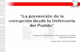 CONVERSATORIO IPAIS: “La prevención de la corrupción desde la Defensoría del Pueblo”