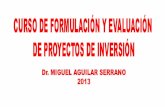 Curso de formulación y evaluación de proyectos de inversión - Dr. Miguel Aguilar Serrano