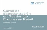 Curso Online de Especialización en Gestión de Empresas Retail