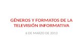 Géneros y formatos de la televisión informativa