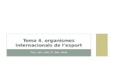 Organització Esportiva. tema 4. organismes internacionals