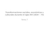 Transformaciones sociales, económicas y culturales durante el siglo XIX
