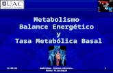 Fisiología metabolismo, balance energético y tasa metabólica basal