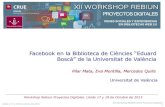 Facebook en la Biblioteca Ciències "Eduard Bosca" de la Universitat de València