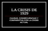 La crisis de 1929, causas, consecuencias y comparativa con las crisis de 2008