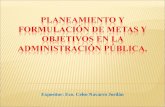 Planeamiento y formulación de metas y objetivos en la administración pública.