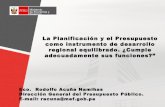 La Planificación y el Presupuesto como instrumento de desarrollo regional equilibrado - Rodolfo Acuñas Namihas