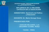 Influencia de la Religion Católica en la Educación