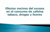 Efectos nocivos del exceso en el consumo de cafeína, tabaco, drogas y licores.
